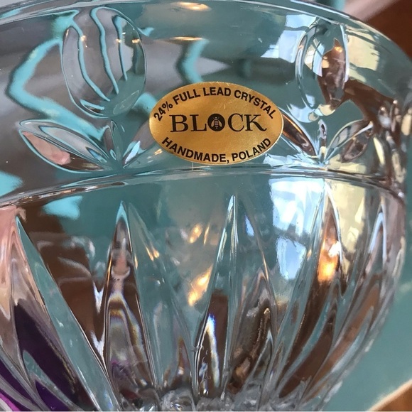 Block Clear Crystal Tulip Pattern hostess serving fruit salad bowl dessert dish - Picture 4 of 9